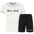 thumbnail image 4 of SHIXIAOO Costumes pour Hommes Tenues Décontractées pour Usage Quotidien Ensemble T-Shirt Col Rond Élégant avec Design Imprimé pour Mode de Rue en Été Kan Sui Ensemble Veste et Pantalon Slim Fit 3 Pcs, 4 of 4