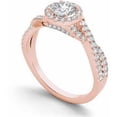 thumbnail image 2 of 1-1/10 Carat T.W. Diamond Criss-Cross Shank Single Halo 14kt Rose Gold Engagement Ring, 2 of 5