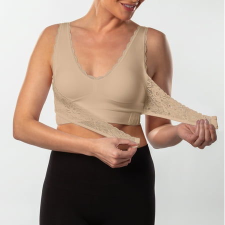 Caramia Bra Nude 1X Supporting Flattering Comfortable No More Digging, Bulging, Poking, Sagging 360 degrees of buttery-soft, breathable fabric Cooling Mesh Ventilation