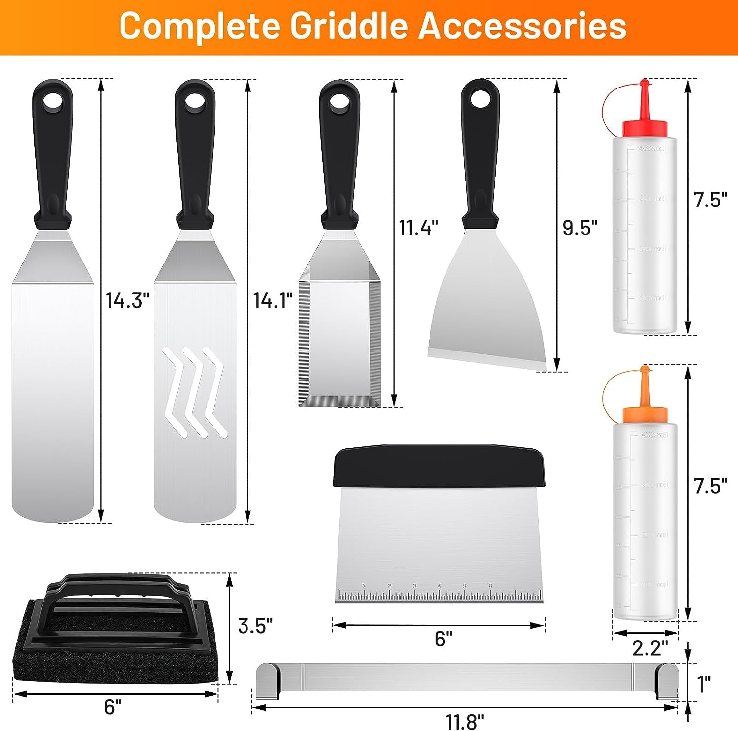 AEEKEL Blackstone Griddle Accessories Kit, 24pcs Flat Top Grill Accessories  Kit for Camp Chef, Professional BBQ Grilling Accessories Set with Grill  Press, Enlarged Spatula, and More Griddle Tools - Yahoo Shopping