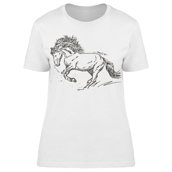 Sketch Of Leaping Horse Tee Women's -Image by Shutterstock