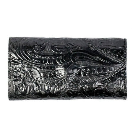 Texcyngoods - Women&#39;s Genuine Leather Clutch Wallet Tooled Billfold Made in the USA - www.semadata.org