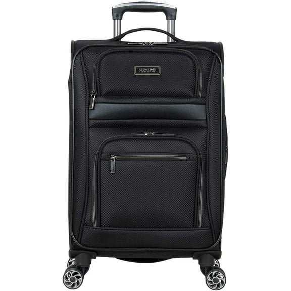Kenneth Cole REACTION Rugged Roamer Lightweight Softside Expandable 8-Wheel Spinner Luggage, Black, 20-Inch Carry-On 20-Inch Carry-On Black