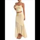 thumbnail image 1 of Conjunto de 2 Piezas para Mujer: Top Corto con Volantes y Falda Larga de Tiro Bajo. Amarillo M, 1 of 8