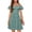 Mint Green, variant on Arshiner Girls Dresses Summer Spaghetti Strap Cold Shoulder Ruffle Button Down A Line Dresses