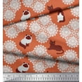 thumbnail image 2 of Soimoi Rayon Fabric Floral & Cat Animal Print Fabric by Yard 56 Inch Wide, 2 of 3