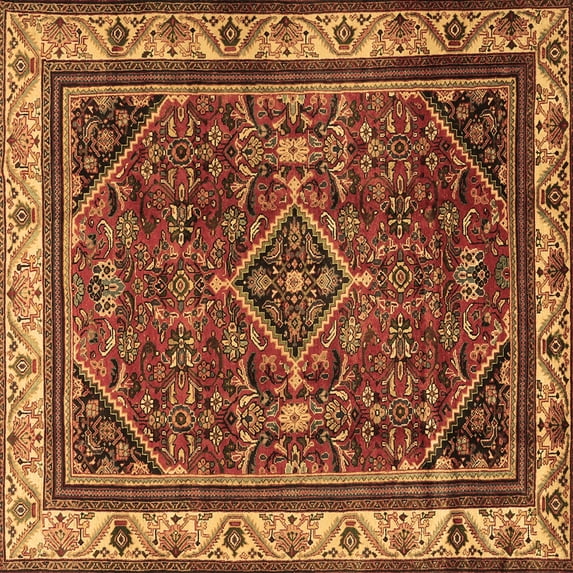 Ahgly Company Indoor Square Persian Brown Traditional Area Rugs, 3' Square
