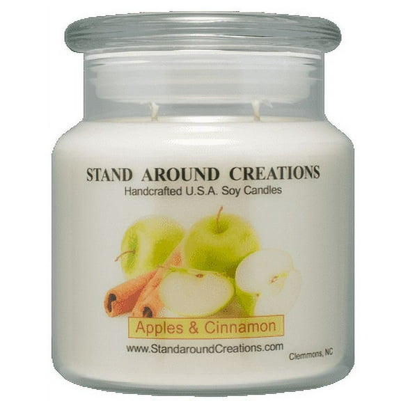 APPLES & CINNAMON APOTHECARY 16-OZ. ALL NATURAL SOY CANDLE