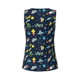 thumbnail image 5 of Xecao Funny Spaceships print women's scoop neck, loose-fit workout tank tops for the gym., 5 of 9