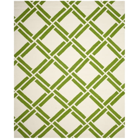 SAFAVIEH Four Seasons Carrie Geometric Area Rug, Ivory/Green, 8' x 10'
