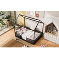 thumbnail image 5 of DreamBuck Full size House Bed for Montessori Floor Bed with Door and Fence, Metal House Floor Bed for Boys, Girls, , Full Bed Frame for Playhouse, No Box Spring Needed, Black, 5 of 9