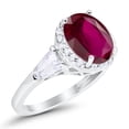 thumbnail image 4 of Vintage Oval & Baguette Engagement Ring Ruby CZ 925 Sterling Silver Size 5, 4 of 4