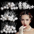 thumbnail image 3 of 20pcs Women U-shaped Pin Metal Barrette Hair Clip Hairpins Simulated Pearl Bridal Tiara Hair Accessories Wedding Hairstyle Tools, 3 of 9