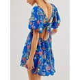 thumbnail image 4 of Michellecmm  Women Mini Dress Floral Print Tie-Up Front Short Sleeve Dress, 4 of 5