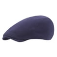thumbnail image 2 of Men's Cotton Blend Flat Ivy Gatsby Newsboy Driving Hat Cap Navy, 2 of 7