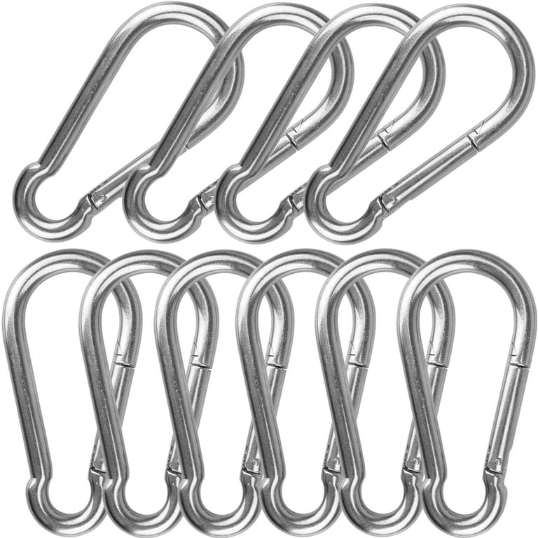 Spring Snap Hook Carabiner Heavy Duty| 304 Stainless Steel Clips Keychain  Buckles| 2-1/2'' 3-1/8'' 4'' 5-1/2'' Length| Home Gym Garage Camping Swing