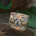 thumbnail image 4 of Blue Topaz Spinner Ring | Spinning Band Ring | Blue Topaz Ring | Anxiety Ring | Worry Ring | Boho Ring |Spinner Ring |Statement Ring For Her, 4 of 9