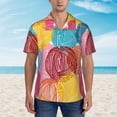 thumbnail image 4 of Balery Colorful Wool Balls Print Men's Hawaiian Shirts Short Sleeve Beach Shirt Relaxed Fit Vacation Button Down Shirts-Small, 4 of 9
