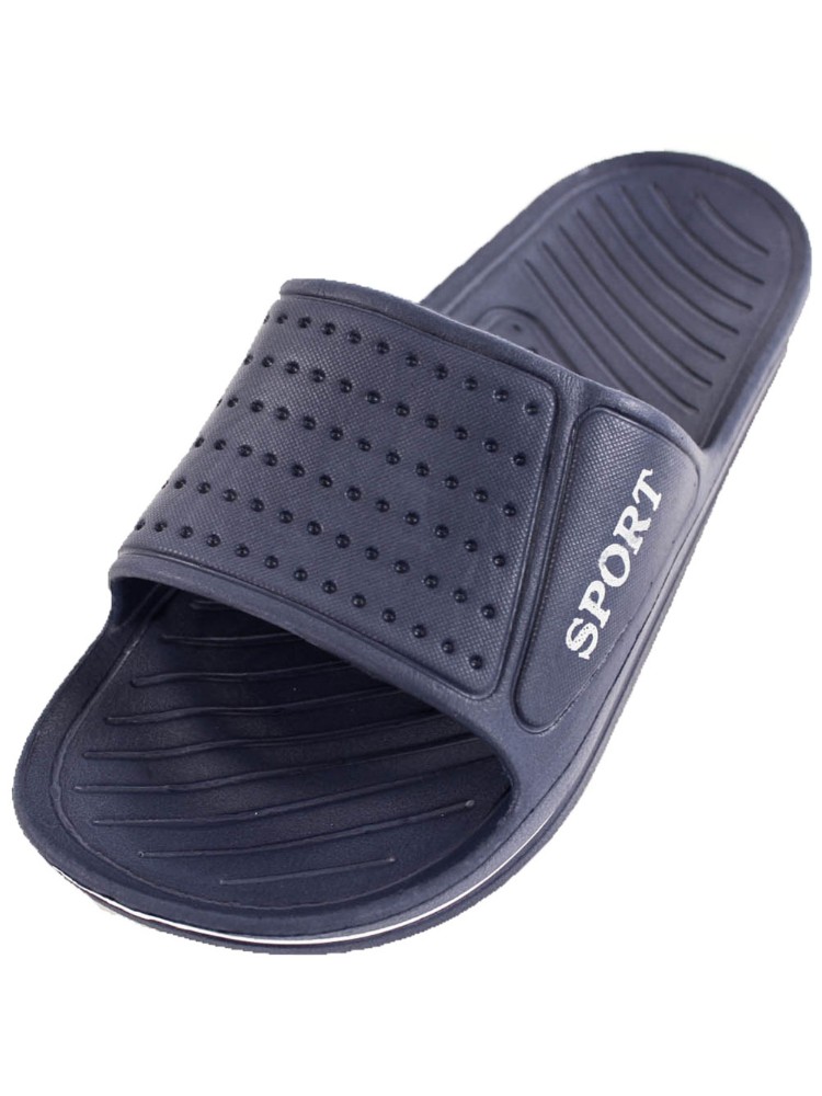 Mens Athletic Adjustable Slide Sandals with Velcro Lightweight Comfort Slip On Sport Slippers