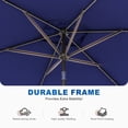 thumbnail image 4 of CHYVARY LED Outdoor Patio 6x9ft Deck Solar Light Market Umbrella, Outside Table Umbrellas With Polyester canopy,Navy Blue, 4 of 9