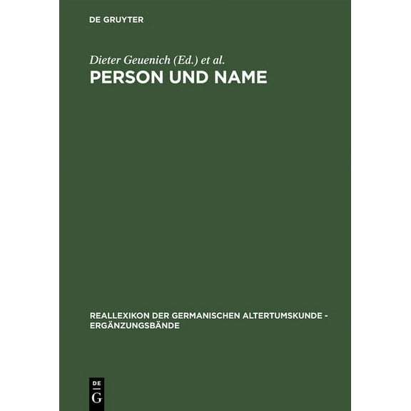 Ergänzungsbände Zum Reallexikon der Germ Person und Name, Book 32, (Hardcover)