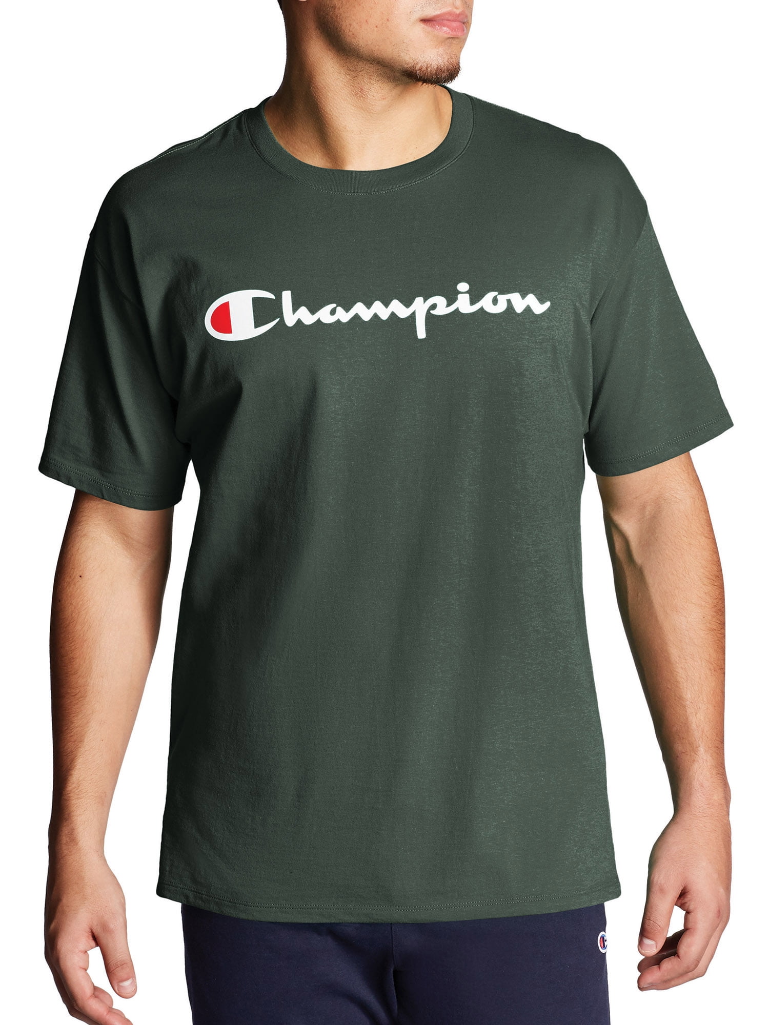 Champion Life T-Shirt Tee Mens Script Logo Heavy Athletic Fit 100% Cotton Jersey 
