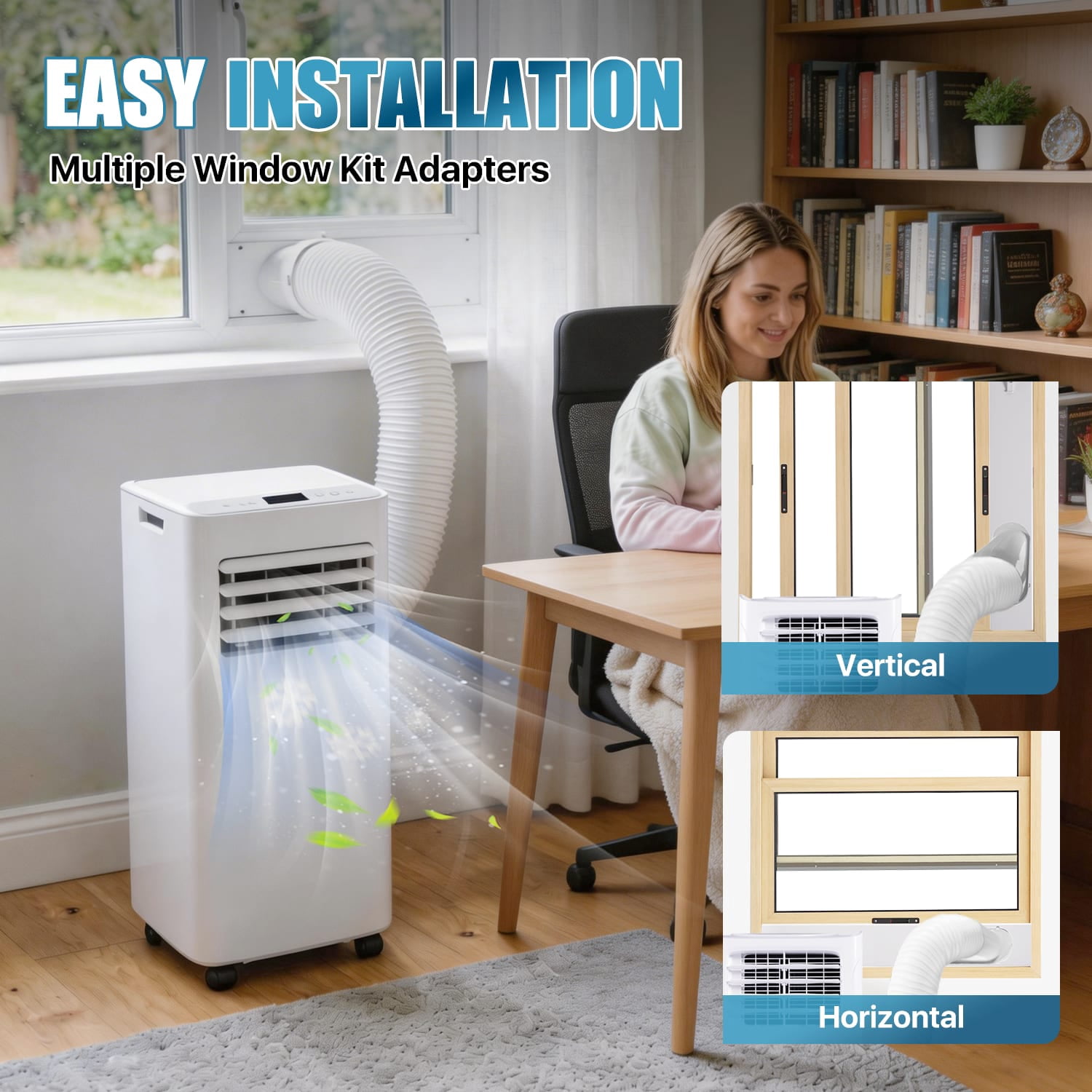 Dateyes 10000 BTU 4-in-1 Smart Portable Air Conditioner, Standing Cooling Unit with APP & Remote Control, Cooling, Dehumidifier & Fan Functions, 55dB Quiet Operation for Bedroom & Indoor Spaces