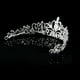 thumbnail image 4 of KAKOWELY Tiara de corona con cristales brillantes y diamantes de imitación para boda, fiesta de graduación, sin peine (plateada), 4 of 4