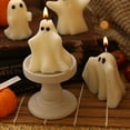 thumbnail image 4 of Sunshinehomely 2 Pcs Halloween Ghost Candles Ghost Scented Candles Cute Ghost Decor Candles Candle Tea Lights White Spooky Halloween Decoration Candles for Halloween Party Decorations, 4 of 6