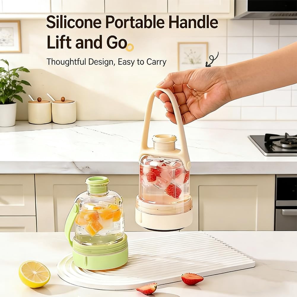 Multifunctional Transparent Water Bottle Ice Maker - Multifunctional Transparent Ice Ball Maker Kettle with Handle - Portable Silicone Ice Cube Cup for Freezer, Gym, Travel & Home Use