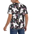 thumbnail image 2 of Zufioo Cute Poodle Dog Print Men's Baseball Short Sleeve, Moisture Wicking Button-Down Hip Hop Tee-XX-Large, 2 of 7