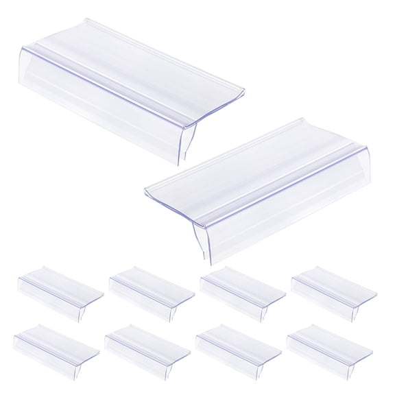 LEORX 20Pcs Plastic Wire Shelf Label Holders with Moveable Clear Card Slot