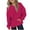 Hot Pink 2, variant on Girls Long Sleeve Fleece Sweatshirts Kids Casual Crewneck Loose Fit Pullover Fall Basic Shirts Outfits with Pockets 2-12 Years