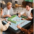 thumbnail image 2 of Blue Coastal Beach Flamingo Palm Leaf Mahjong Mat 31.5x31.5 Inch, Non-Slip and Noise Reduction Mah Jong Table Mat Cover Gifts for Mahjong Lovers Poker Board Games Dominoes, 2 of 5
