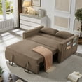 thumbnail image 4 of Noodeniya 54" Twins Convertible Sleeper Couch with Pull Out, Fabric Pull Out Sofa Bed for Living Room, Office, Brown, 4 of 15