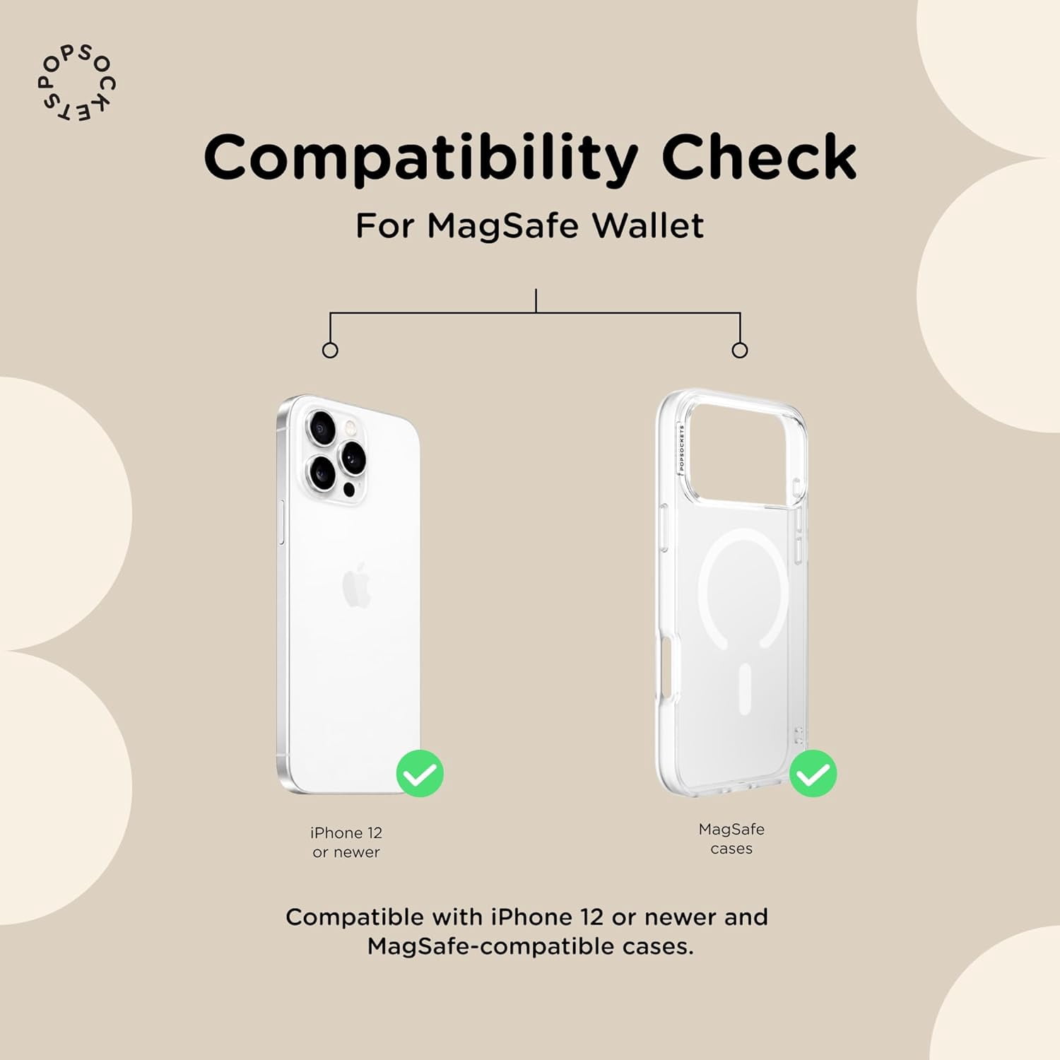 PopSockets Phone Wallet for MagSafe, Phone Card Holder with Grip, Black - Black
