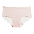 thumbnail image 3 of Gibobby Pantaletas de algodón para mujer Ropa interior de mujer Bikini sin costuras Ropa interior de encaje Bragas de media espalda(Rosa,M), 3 of 5