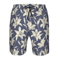 thumbnail image 3 of Fuzoiu Lilies Flowers Print Men's Beach Shorts,Men's Swim Trunks,Quick Dry Board Shorts with Pockets,Men's Bathing Suits for Surfing, Running, and Casual Wear-XX-Large, 3 of 6