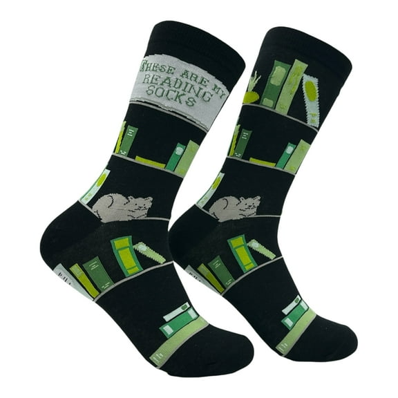 These Are My Reading Socks Funny Sarcastic Nerd Graphic Novelty Footwear for Ladies