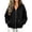 Black——Fall Savings, variant on Women's Hoodie Jackets Drawstring Hem Long Sleeve SweatshirtsFall Winter Cozy Basic Coat with Pockets Green M