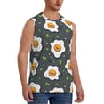 thumbnail image 2 of Balery Cute Poached Eggs Men's Sleeveless Muscle Shirts Workout Tank Top, Moisture Wicking, Odor Protection-, 2 of 8