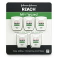 thumbnail image 1 of Johnson & Johnson Reach Mint Waxed Dental Floss 5 Ct | Flossers for Adults | Tooth Floss Reach | Dental Tape for Teeth | Travel MInt Waxed Floss | Professional Dental Floss | Teeth String | Easy Floss, 1 of 1