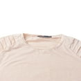 thumbnail image 4 of Men Solid Slub Cotton Pleated Short Sleeve Slim Fit T Shirt, 4 of 5