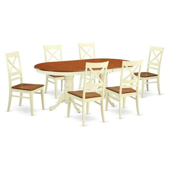 Atlin Designs 7-piece Wood Table and Dining Chairs in Cherry