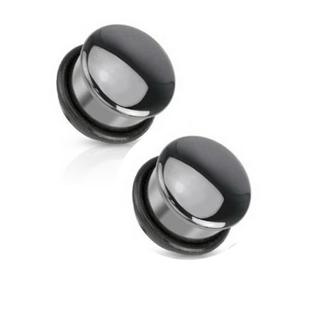 Gunmetal Single Flared Ear Plug (16 mm, 5/8 Inch) - 2 Piece