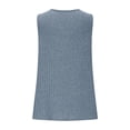 thumbnail image 4 of Ohufall Women Plus Size Ribbed Tank Tops Summer Fashion Casual Solid Color Lace V-neck Sleeveless T-shirt, 4 of 5