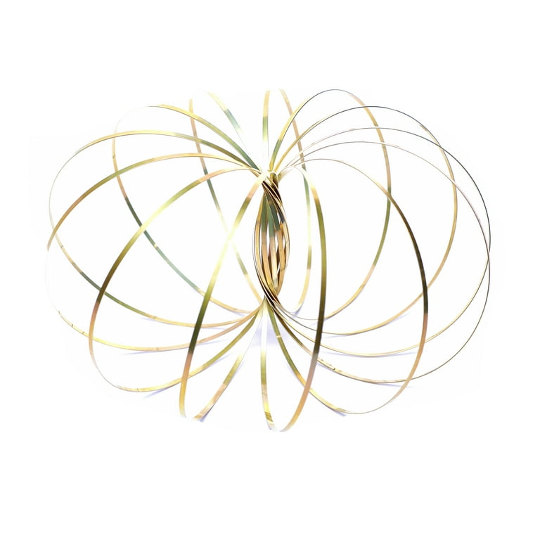 VORTIFLUX Flow Ring Kinetic Spring Arm Slinky Toy SOLID GOLD better than Toroflux