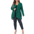 thumbnail image 2 of Agnes Orinda Women's Plus Size Sequin Cardigans Sparkly Open Front Long Sleeve Outerwear Coat Glitter Jacket 1X Dark Green, 2 of 6