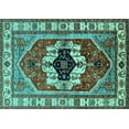thumbnail image 1 of Ahgly Company Machine Washable Indoor Rectangle Persian Turquoise Blue Traditional Area Rugs, 8' x 10', 1 of 4