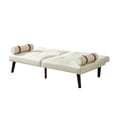 thumbnail image 7 of 65.7" Convertible Sofa Bed, Linen 2 Seater Couches with Solid Wood Legs, Modern Loveseat Sofa Bed for Living Room, Bedroom, Apartment, 7 of 7